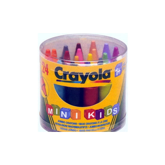 Crayola 24 восковых мелка для самых маленьких в бочонке 0784
