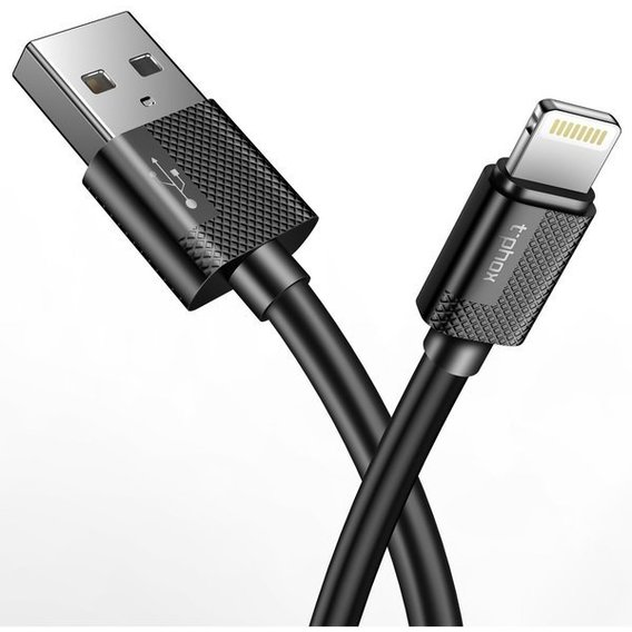 Кабель T-PHOX USB Cable to Lightning Nets 30cm Black (T-L801 Black)