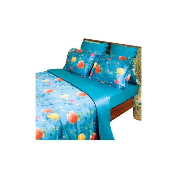 Комплект постельного белья Mariposa Turquoise blue шелк сатин 160х220