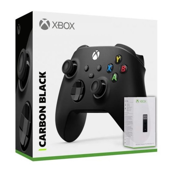 Аксессуар для приставок Microsoft Xbox Series X | S Wireless Controller with Bluetooth Carbon Black + Adapter for Windows (1VA-00002)