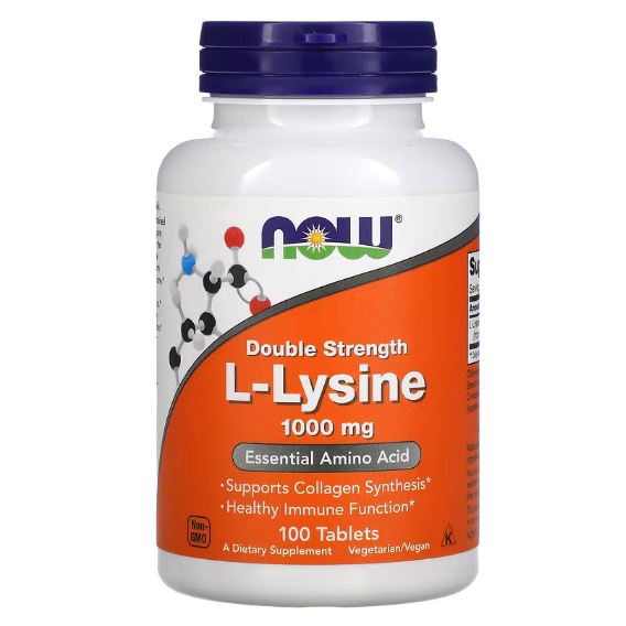 Аминокислота для спорта NOW Foods L-Lysine Double Strength 1000 mg 100 tabs / 100 servings