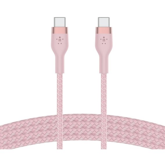 Кабель Belkin Cable USB-C to USB-C Braided Silicone 1m Pink (CAB011BT1MPK)