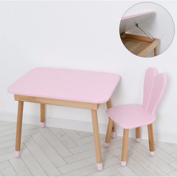 Столик со стульчиком и ящиком Bambi 04-027R-TABLE Розовый