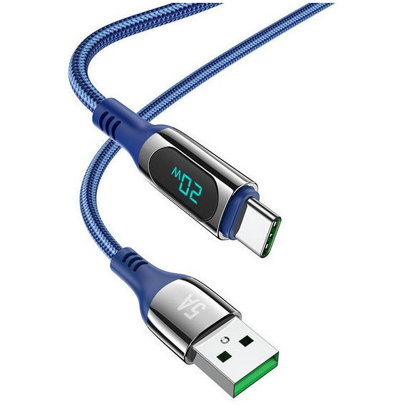 Кабель Hoco USB Cable to USB-C S51 Female 5A 1.2m Blue