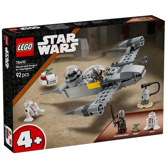 Конструктор LEGO Star Wars Зоряний винищувач N-1 Мандо та Грогу 92 деталі (75410)