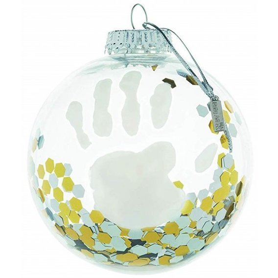 Набор для создания отпечатка ручки и ножки малыша Baby Art Рождественский шарик Прозрачный 11 см (3601099600)