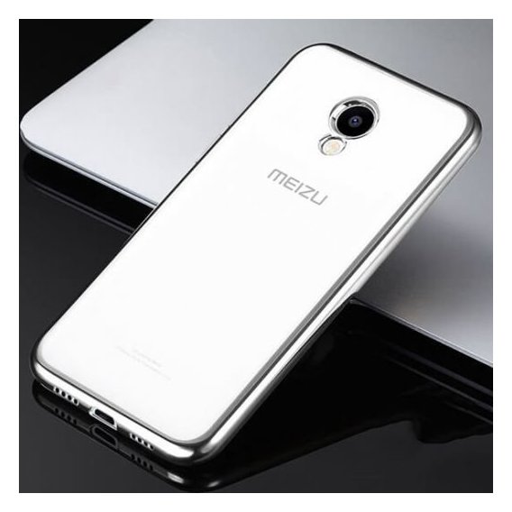 Аксессуар для смартфона TPU Case with Glossy Bumper Silver for Meizu M5