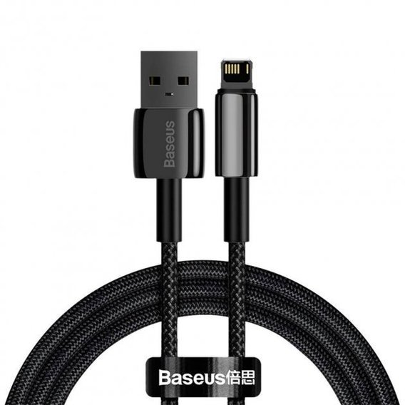 Кабель Baseus USB Cable to Lightning Tungsten 2.4A 2m Black (CALWJ-A01)