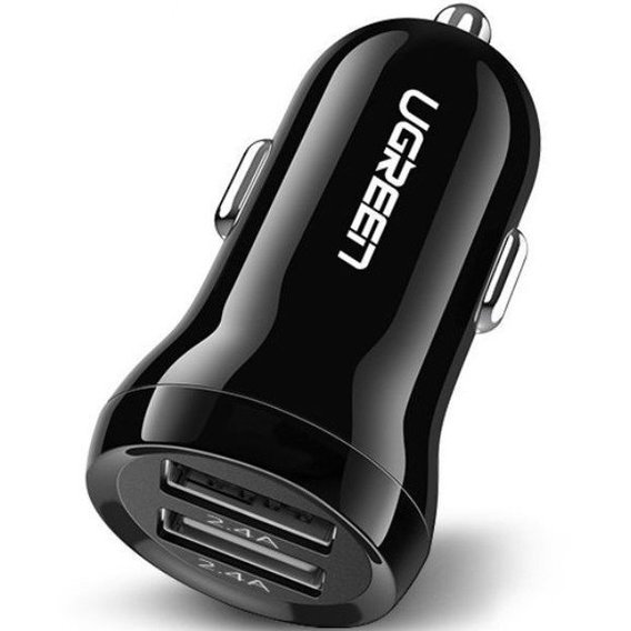 Зарядное устройство Ugreen Car Charger 2хUSB ED018 24W Black (50875)