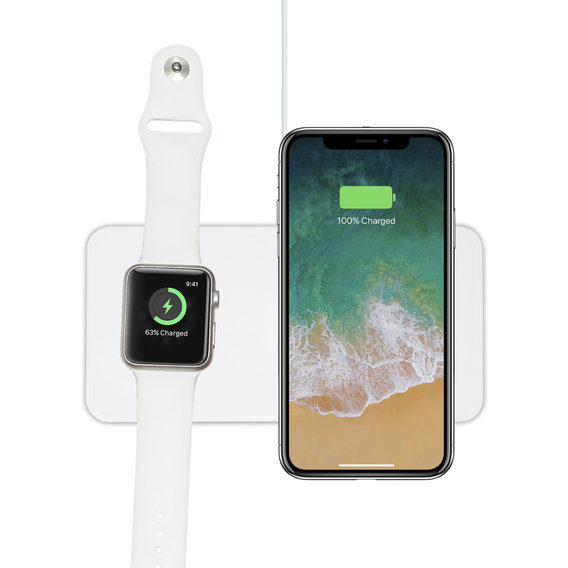Зарядное устройство Qitech AirPower Mini Apple Watch QI fast Wireless Charging White
