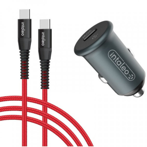 Зарядное устройство Intaleo Car Charger USB-C 20W with USB-C Cable Gray (CCGQPD120T)