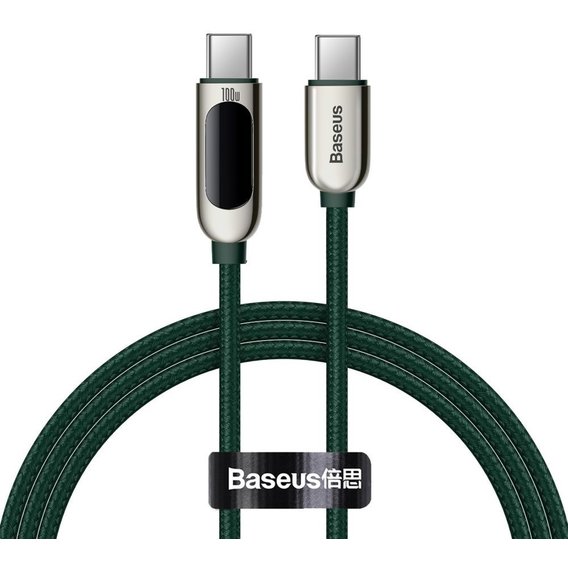 Кабель Baseus Cable USB-C to USB-C Display Fast Charging 100W 1m Dark Green (CATSK-B06)