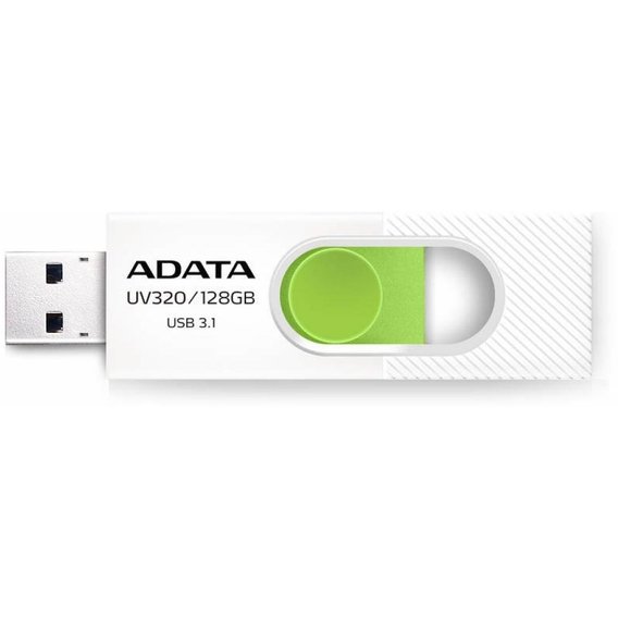 USB-флешка ADATA 128GB UV320 USB 3.1 White/Green (AUV320-128G-RWHGN)