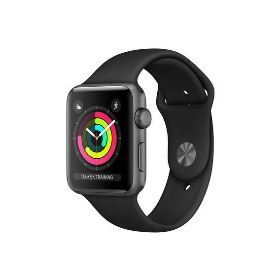 Apple Watch Series 3 42mm GPS Space Gray Aluminum Case with Black Sport Band (MTF32) (MTF32FS/A) UA