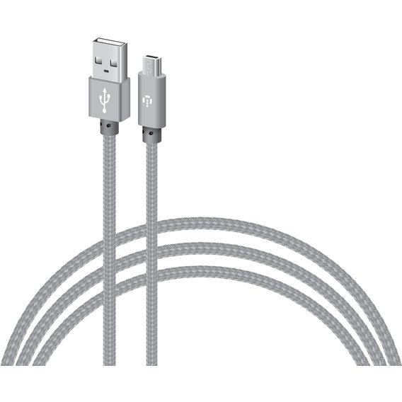 Кабель Intaleo USB Cable microUSB 1m Grey (CBGNYM1)