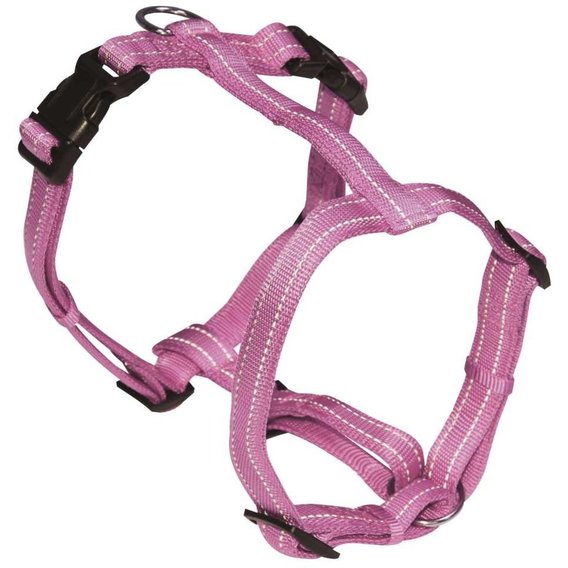 Шлейка світловідбивна Croci Soft Reflective H-подібна 2x50-65 см рожева (C5079899)