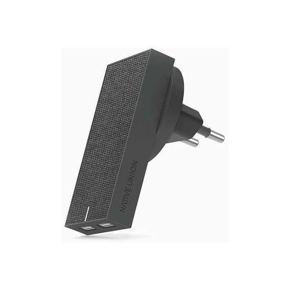 Зарядное устройство Native Union USB Wall Charger 2xUSB 2.4A Fabric Slate (SMART-2-GRY-FB-INT)