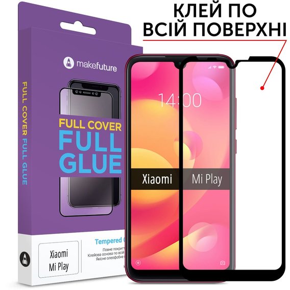 Аксессуар для смартфона MakeFuture Tempered Glass Full Cover Glue Black (MGF-XMP) for Xiaomi Mi Play