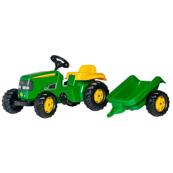 Трактор с прицепом Rolly Toys rollyKid John Deere Зелёно-жёлтый (012190)