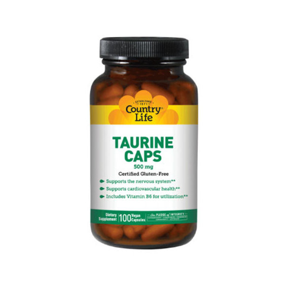 

Country Life Taurine 500 mg Таурин 100 капсул