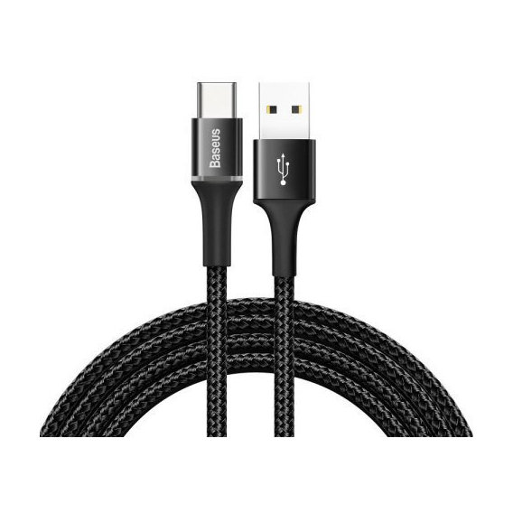 Кабель Baseus USB Cable to USB-C Halo Data 3A 1m Black (CATGH-B01)