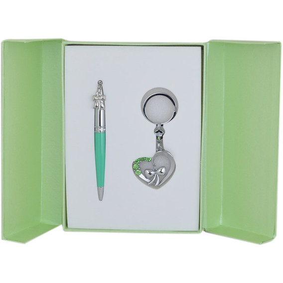 Набор подарочный Langres Love: Ручка шариковая + брелок, зеленый (LS.122017-04)