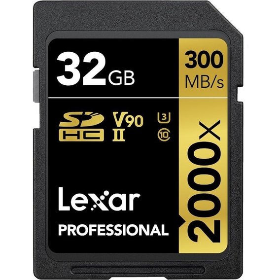 Карта памяти Lexar 32GB SDHC Class 10 UHS-II U3 V90 Professional 2000x (LSD200032G-BNNAG)