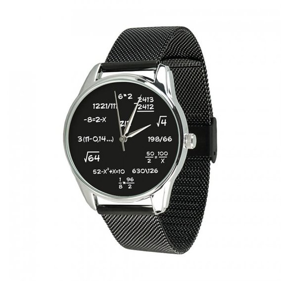 Наручные часы ZIZ "Математика" (ремешок из нержавеющей стали черный) + дополнительный ремешок