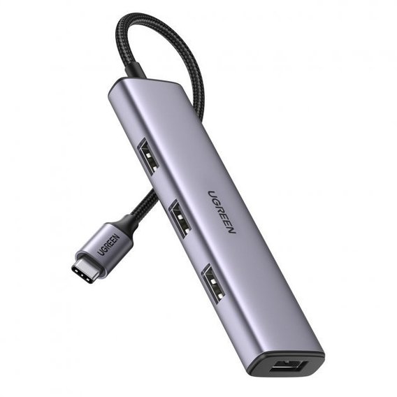 Адаптер Ugreen Adapter CM473 USB-C to 4xUSB3.0 HUB Space Gray (20841)