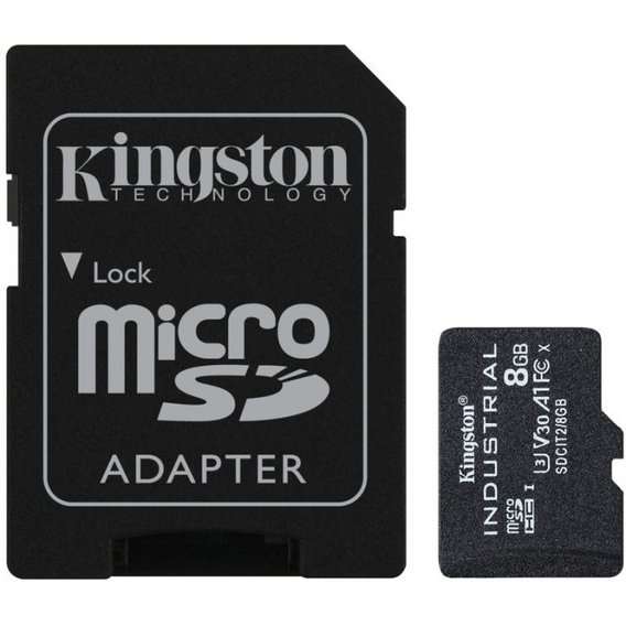 Карта памяти Kingston 8GB microSDHC class 10 UHS-I V30 A1 + adapter (SDCIT2/8GB)