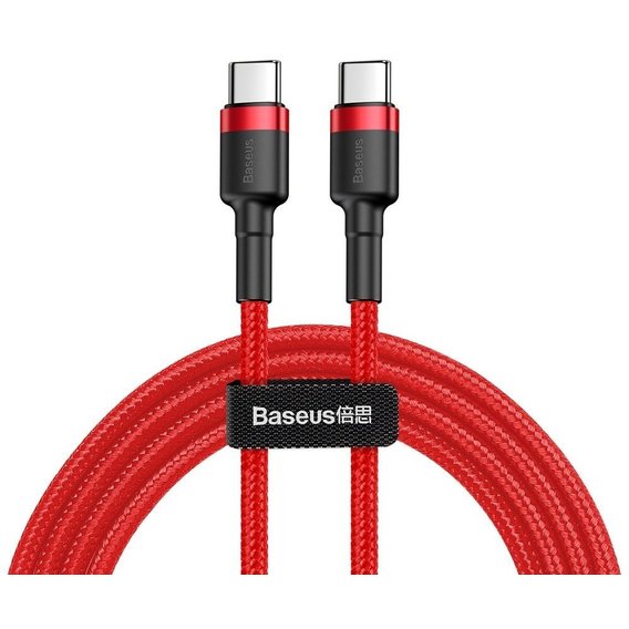 Кабель Baseus Cable USB-C to USB-C Cafule PD 2.0 60W 1m Red (CATKLF-G09)