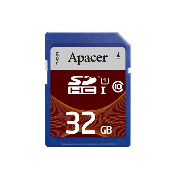 Карта памяти Apacer 32GB SDHC Class 10 UHS-I U1 (AP32GSDHC10U1-R)