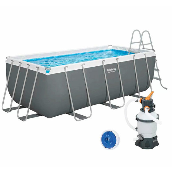 Каркасный бассейн Bestway 56457, 412х201х122 см 3 028 л/час (песочный), с дозатором и лестницей