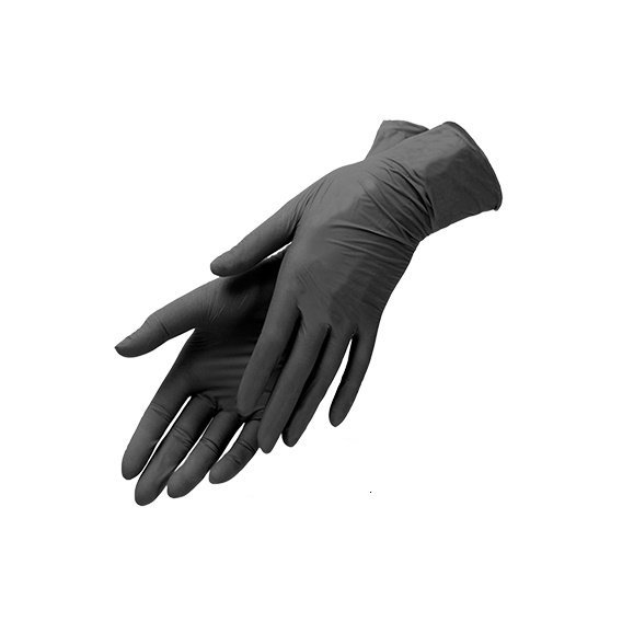 Перчатки одноразовые Nitrile black PF, L, 200 шт.