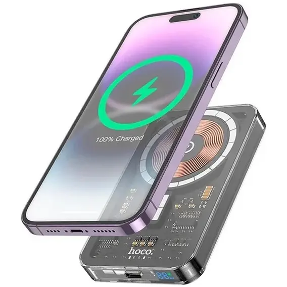 Внешний аккумулятор Hoco Power Bank 5000mAh Q14 Ice Crystal Fast Charging MagSafe PD 20W Black
