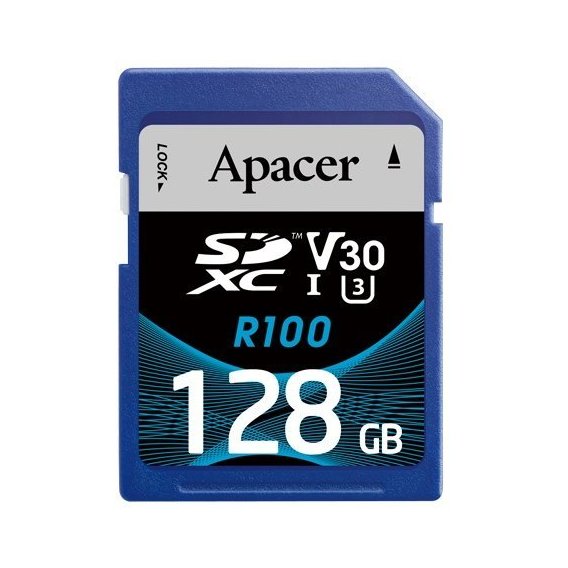Карта памяти Apacer 128GB SDXC Class 10 UHS-I U3 (AP128GSDXC10U7-R)