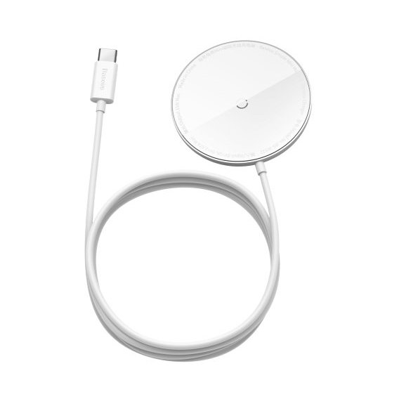 Зарядное устройство Baseus Wireless Charger MagSafe Simple Mini 15W White (WXJK-F02) for iPhone 15 I 14 I 13 I 12 series