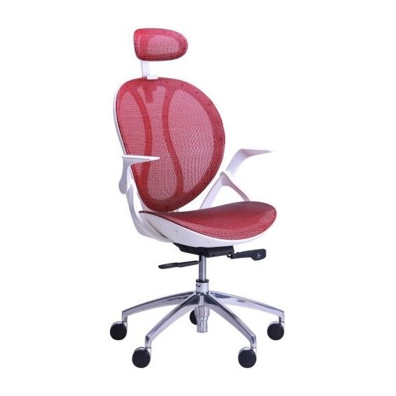 Кресло AMF Lotus HR пластик белый/сетка красная (513086)