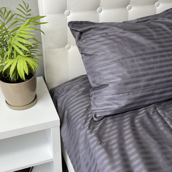 Комплект постельного белья SoundSleep Stripe Sense Graphite страйп-сатин семейный графит (94186079)