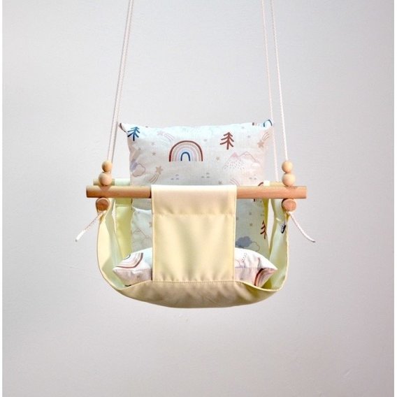 Качели детские Infancy Радуги тканевая подвесная молочная