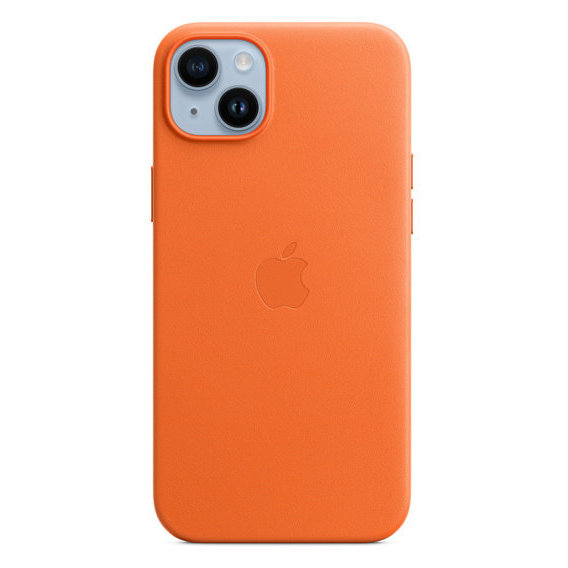 Аксессуар для iPhone Apple Leather Case with MagSafe Orange (MPPF3) for iPhone 14 Plus UA