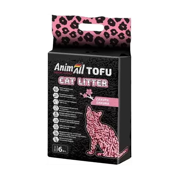 Наповнювач для котячого туалету AnimAll Tofu Сакура 2.6 кг 6 л (4820224500904)
