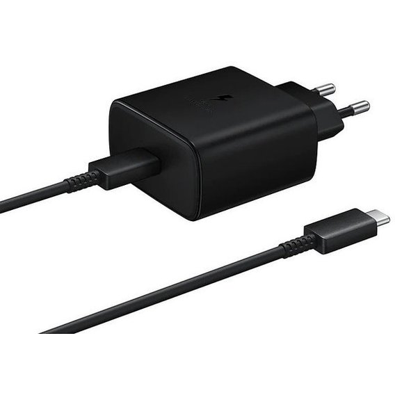 Зарядное устройство Samsung USB-C Wall Charger with Cable USB-C 45W Black (EP-TA845XBEGRU)