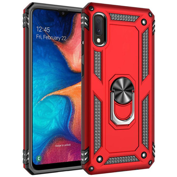Аксессуар для смартфона Mobile Case Shockproof Serge Magnetic Ring Red for Samsung A022 Galaxy A02