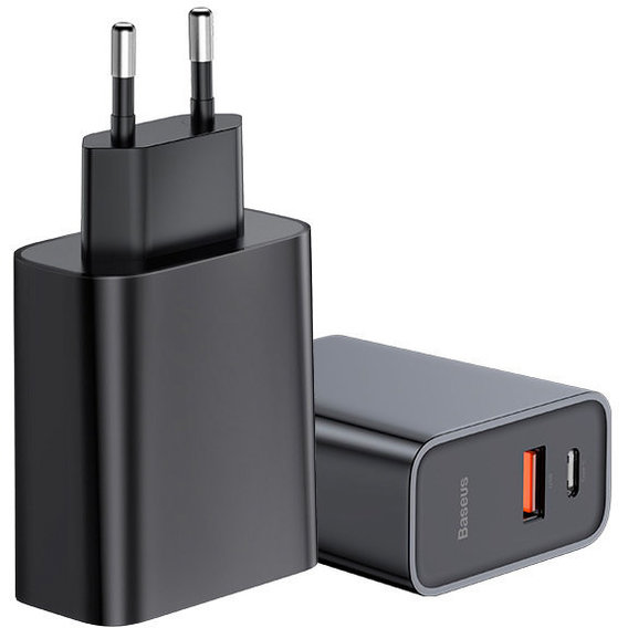 Зарядное устройство Baseus Wall Charger USB-C and USB PPS Quick Charge 30W Black (CCFS-C01)