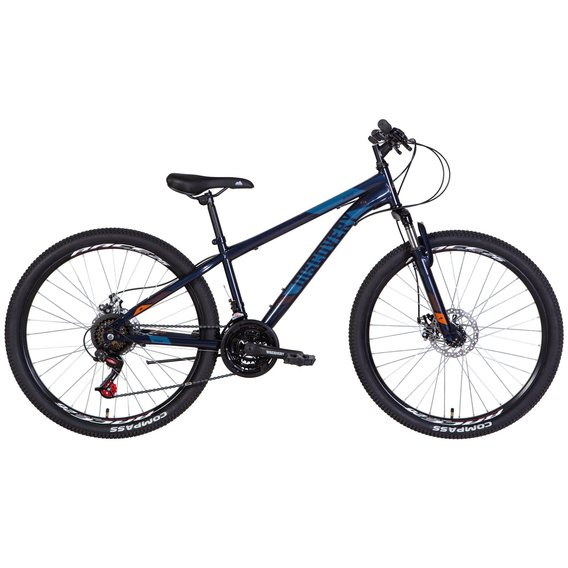 Велосипед 26 Discovery RIDER AM DD 2022 темно-синий с оранжевым OPS-DIS-26-530