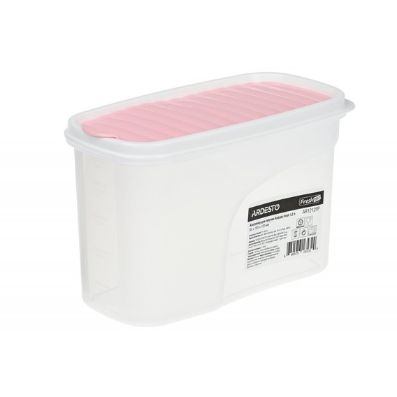 Контейнер для сыпучих Ardesto Fresh 1.2л, розовый, пластик (AR1212PP)