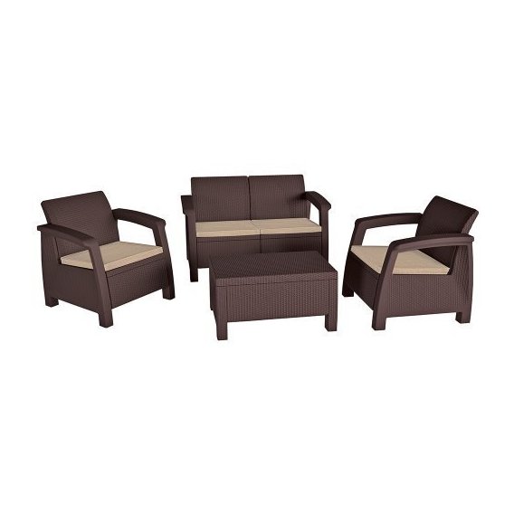 Комплект садовой мебели Keter Bahamas коричневый (7290106930483)