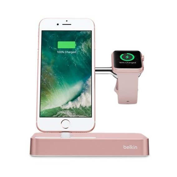 Держатель и док-станция Belkin Dock Stand Charge Rose Gold (F8J183vfC00) for iPhone and Apple Watch