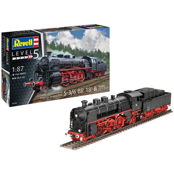 Сборная модель-копия Revell Экспресс локомотив S3/6 BR18 с тендером 5 масштаб 1:87